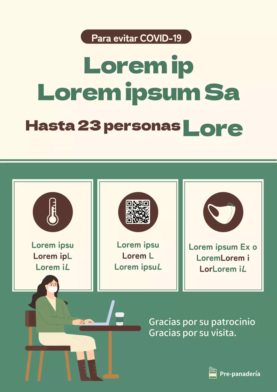 Cartel ilustrado verde para tienda