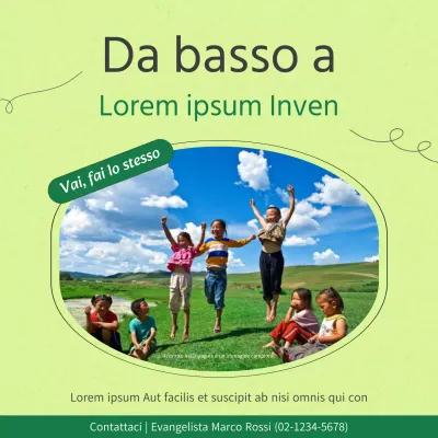 Promuovete la missione della vostra chiesa con una semplice combinazione di colori blu navy e verde.