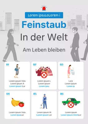 Hellblau-grauer einfacher Feinstaub-Alarmführer