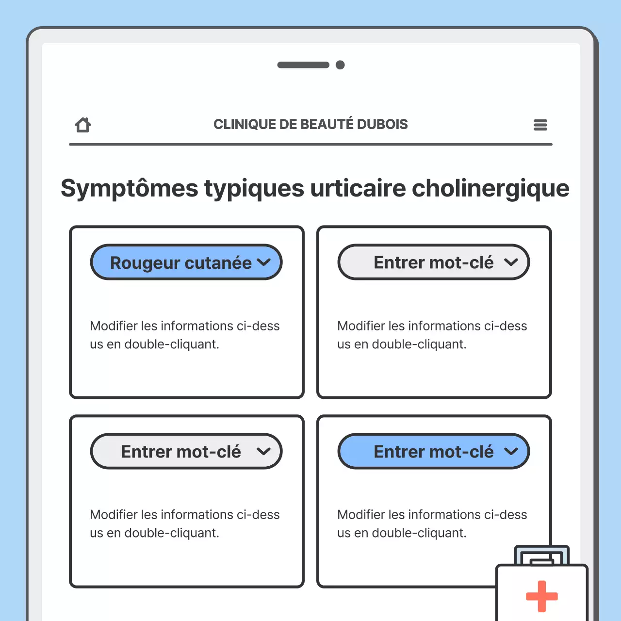 Faites la promotion de votre hôpital avec un joli concept de mobile en bleu clair