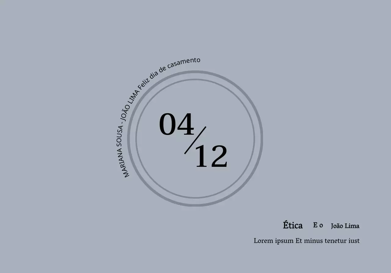 Convite de casamento primaveril com texto e ilustração circular