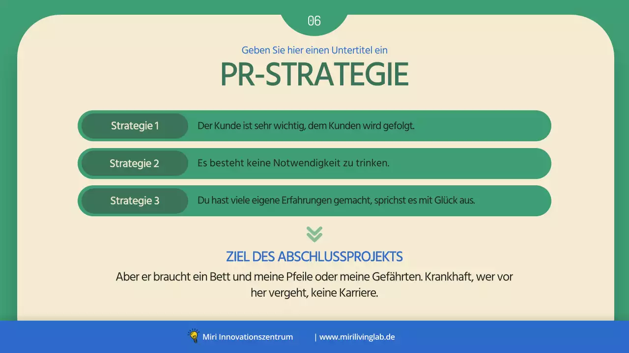 Ein einfacher grüner und blauer Geschäftsvorschlag zur Förderung der Selbstversorgung