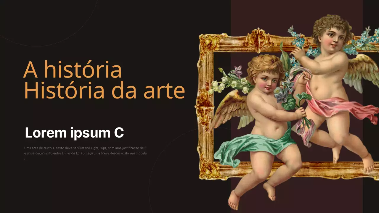 Infografia de uma obra-prima antiga em preto e castanho