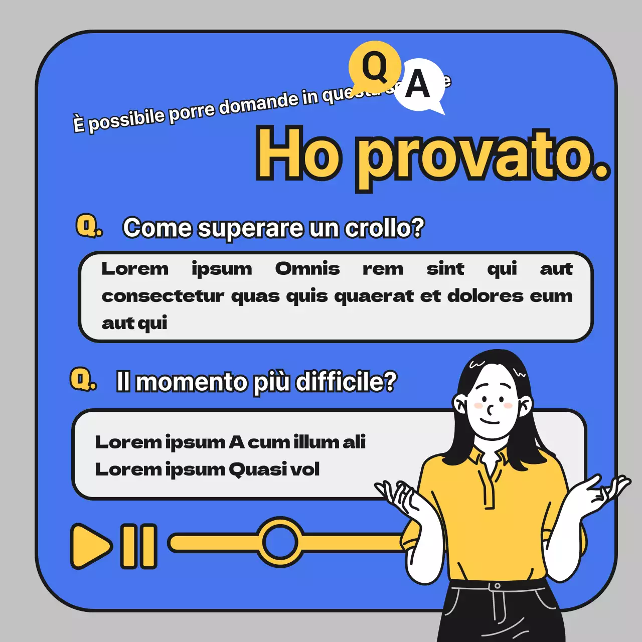 Una semplice promozione per un colloquio di lavoro in blu e giallo
