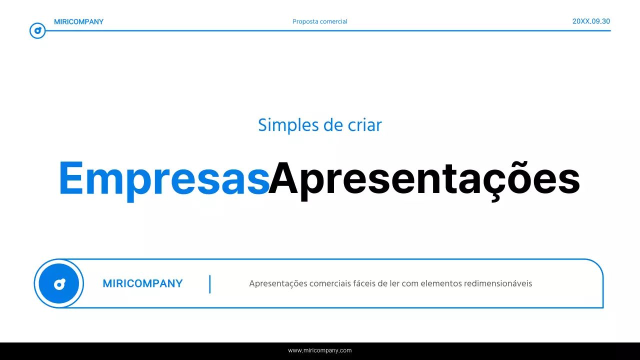 Relatório simples de realce de texto a azul e branco
