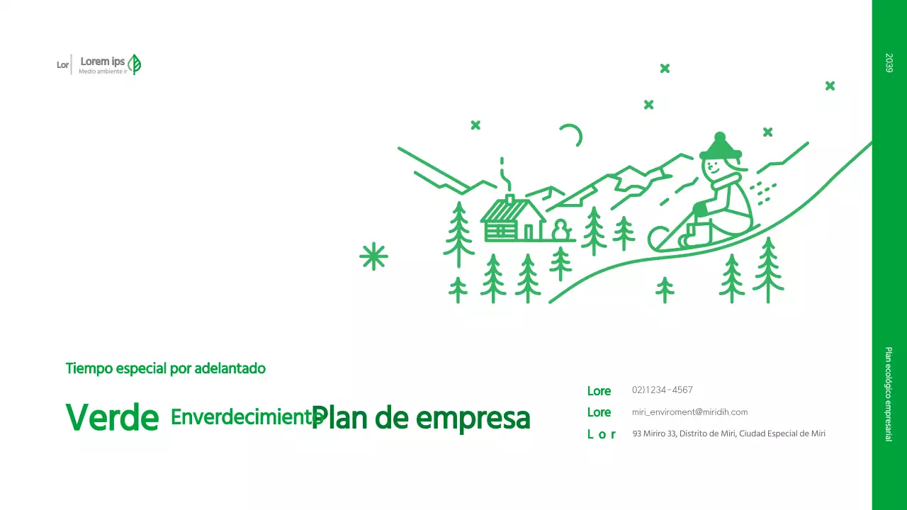 Plan de negocio con un concepto verde, limpio e ilustrado