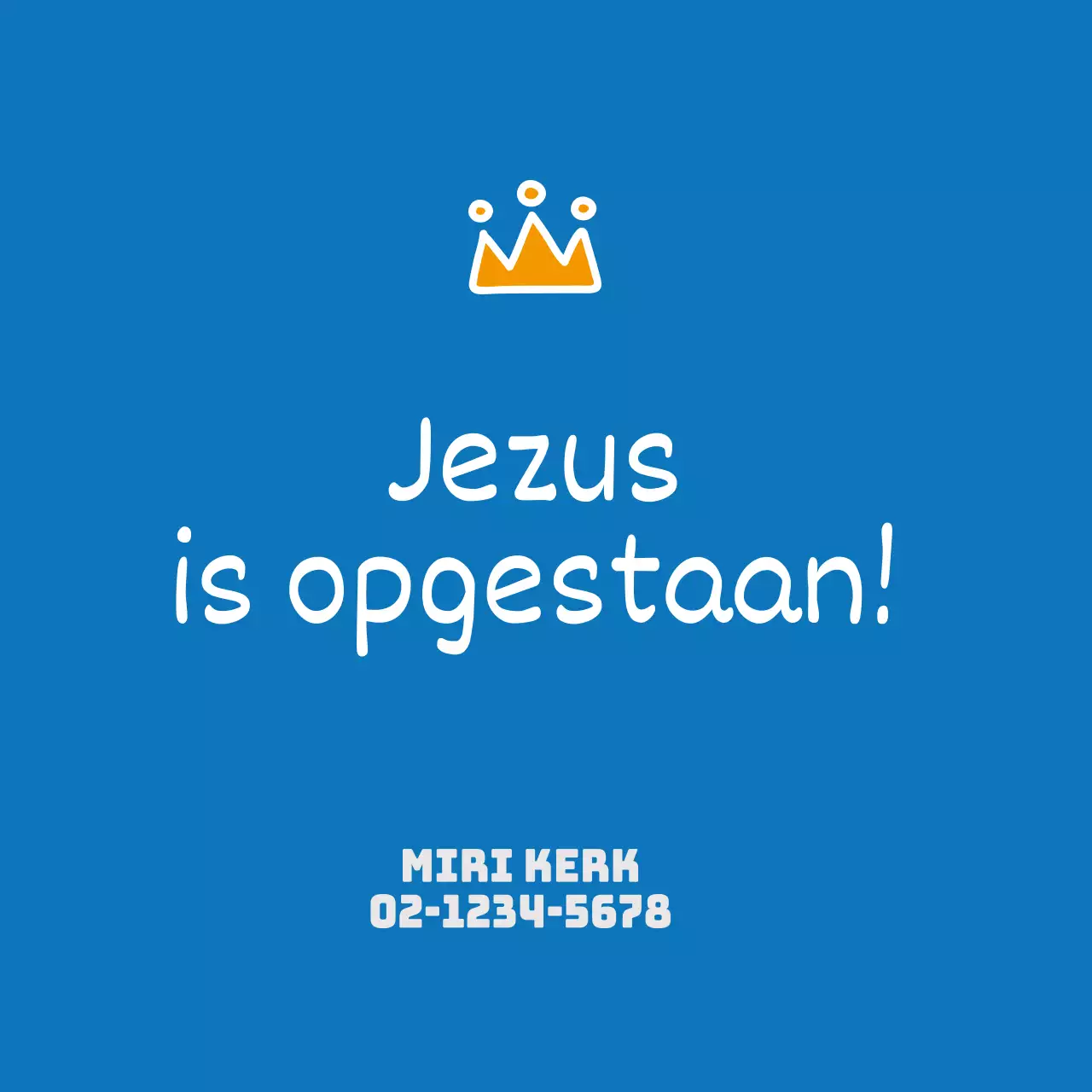 Blauwe nette paaskerk cirkelsticker