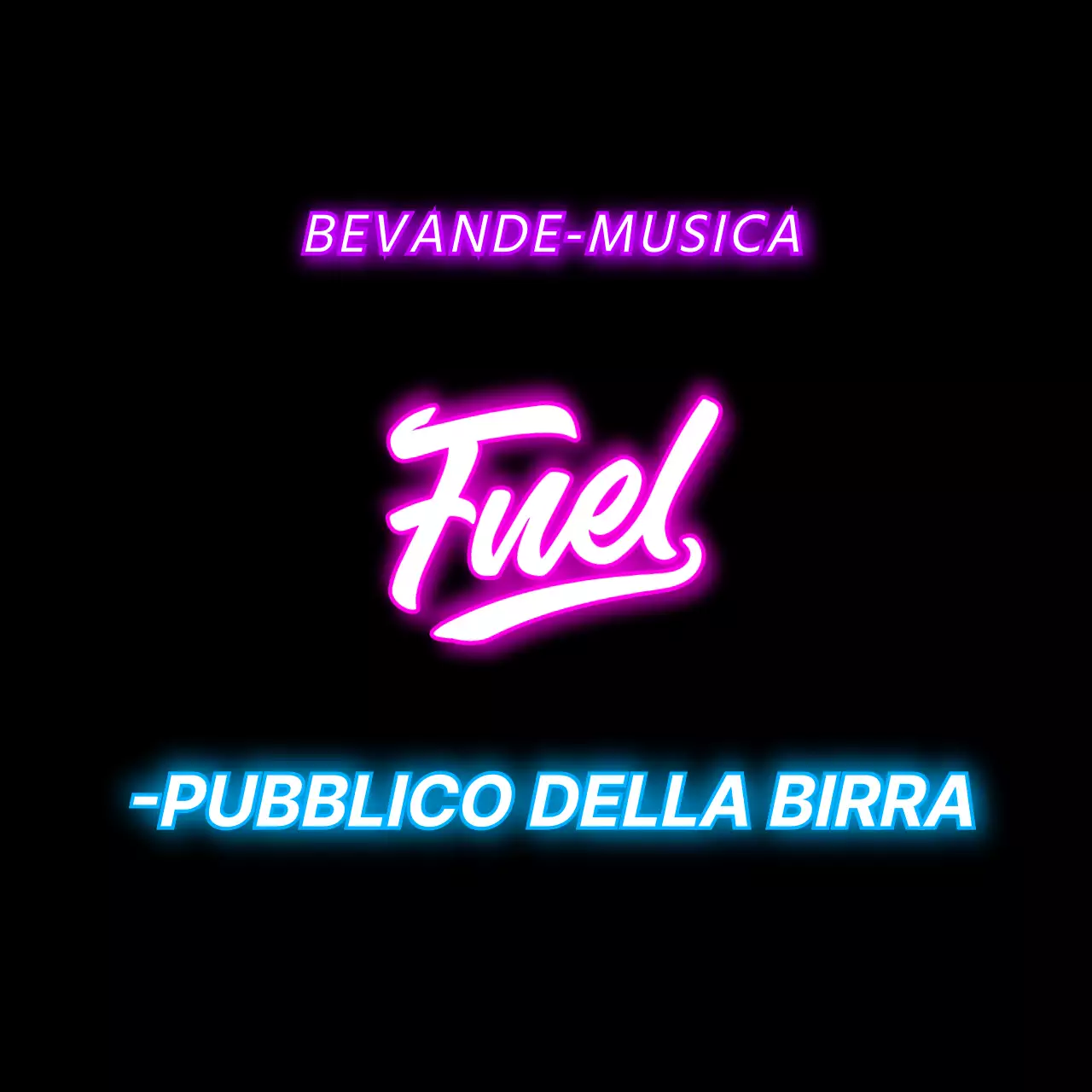 Insegne al neon con testi e illustrazioni relativi al brewpub in colori vivaci.