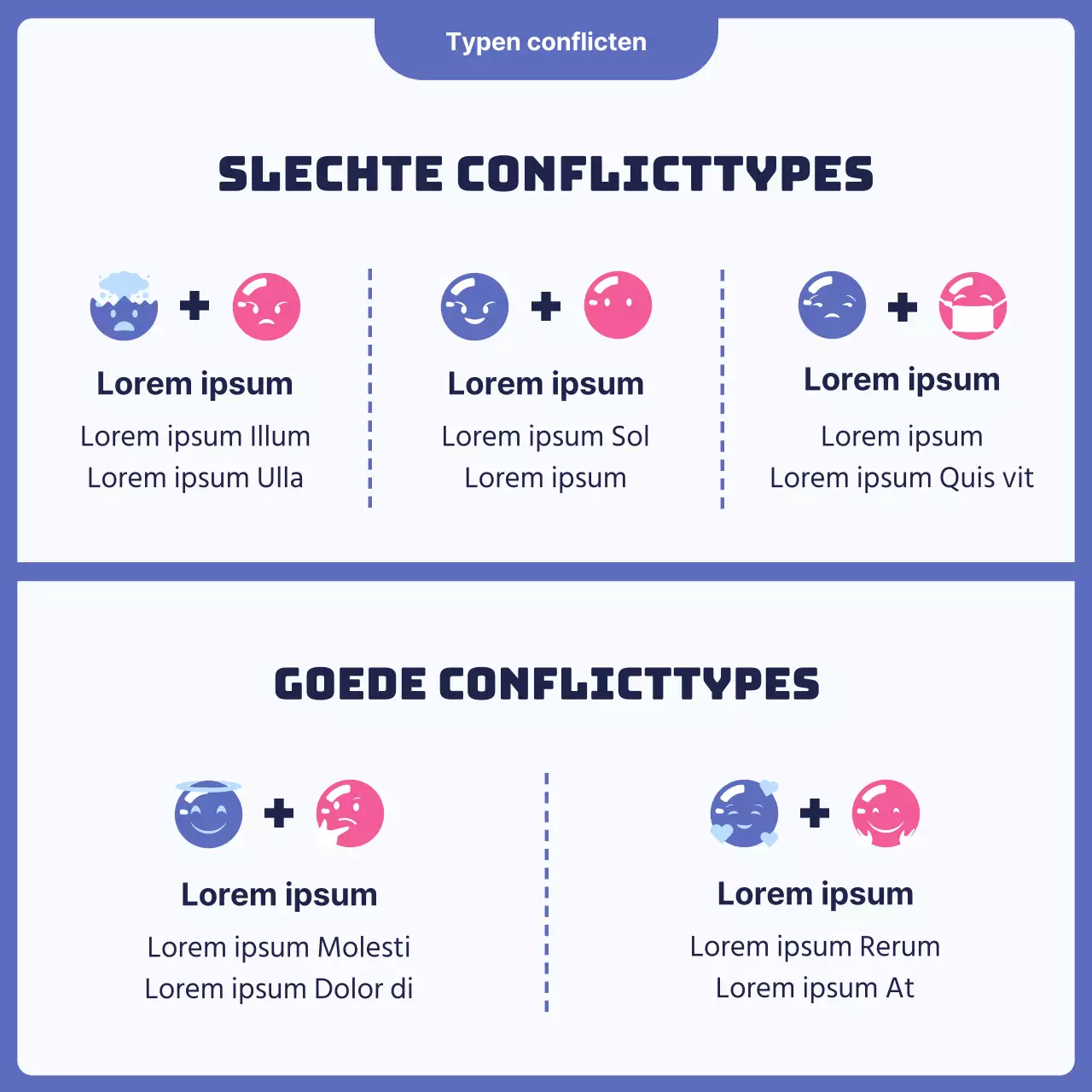 Een advertentie voor een schattige roze en blauwe psychotherapiekliniek voor koppels.