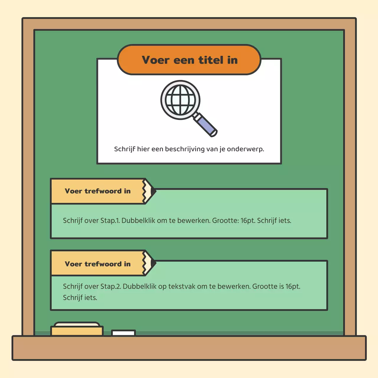 Kleurrijke schoolbordkaartenNieuws