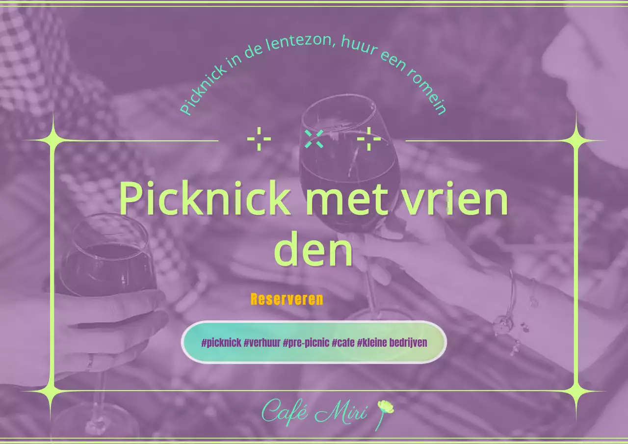 Een eenvoudig picknick evenement in paars
