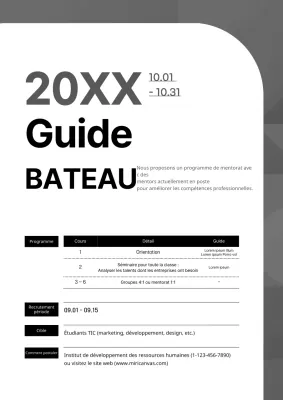 Un dépliant de couleur neutre faisant la promotion d'un échange de jeunes cadres