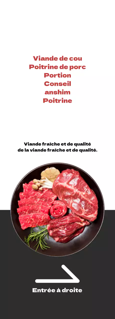 Faites la promotion de votre boucherie avec un look blanc et gris épuré