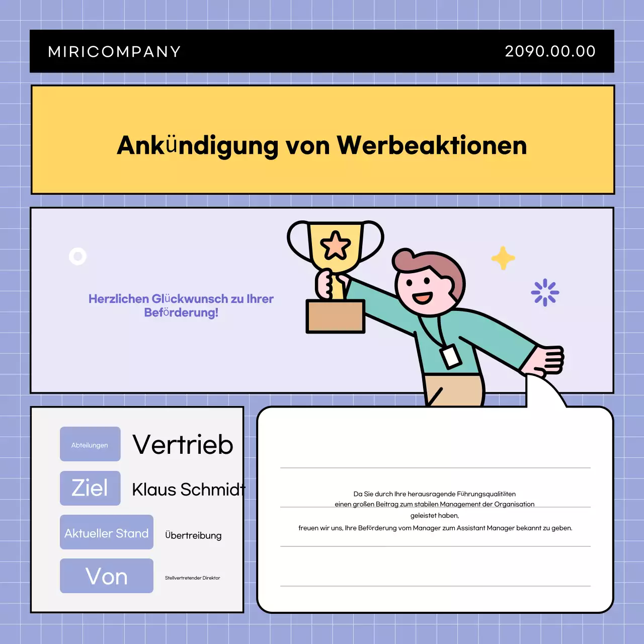 Hellblaue einfache Unternehmensanzeige