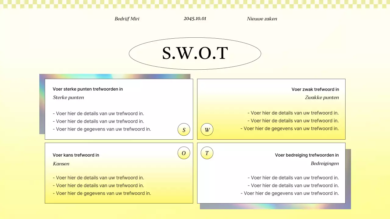 Kitscherig zakelijk projectvoorstel in geel