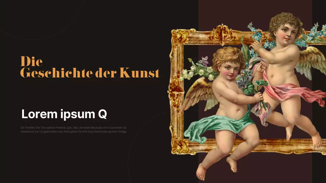 Antike Meisterwerk-Infografik in Schwarz und Braun