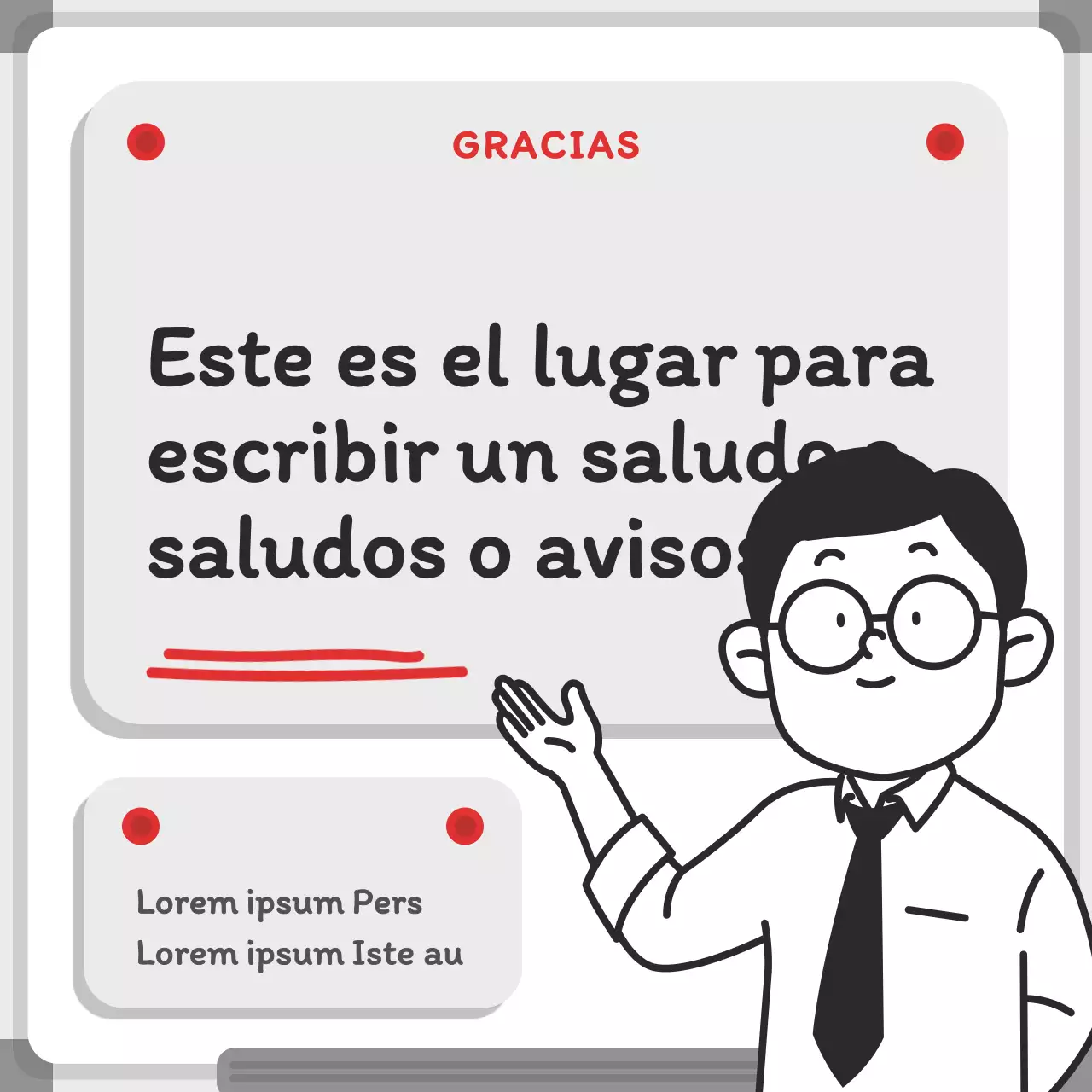 Concepto minimalista de pizarra blanca en gris y rojo Datos breves sobre el concepto