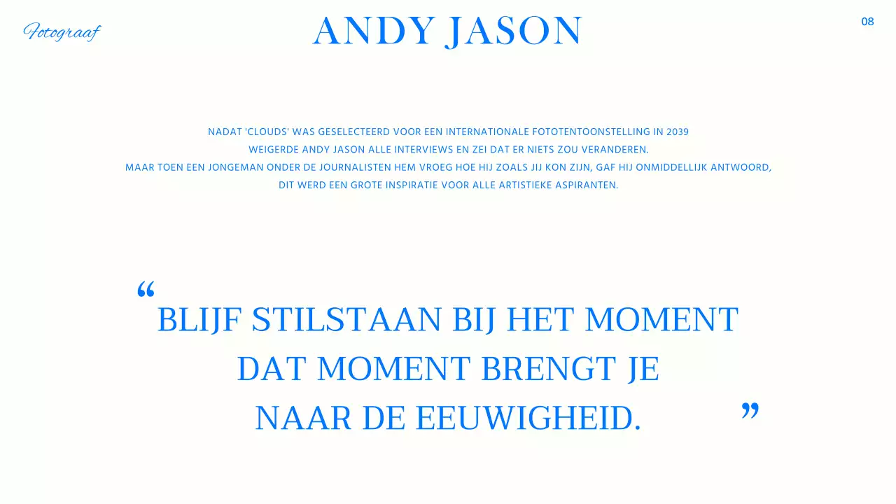 Trendy portretreportage in blauw, zwart en wit