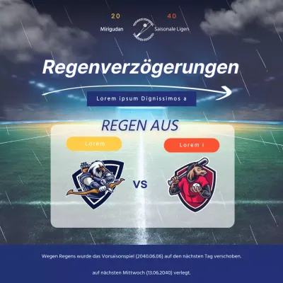 Marineblaue, sauber gezeichnete Regenverschiebungsschilder