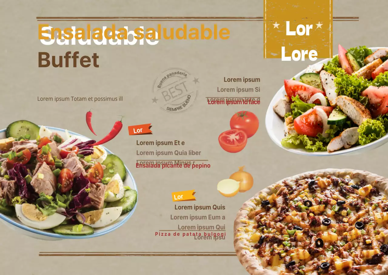 Buffet de ensaladas saludables