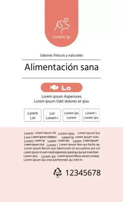 Etiqueta de texto roja para alimentos para mascotas