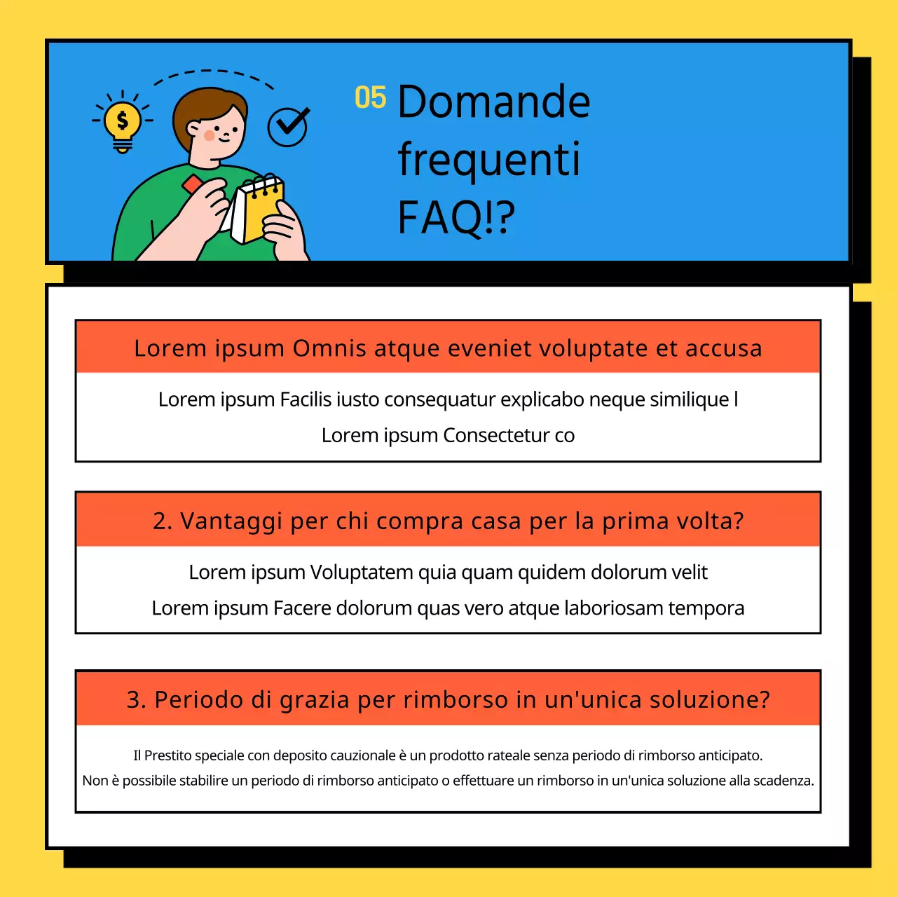 Informazioni sulla richiesta di un Mutuo Casa Specializzato giallo e verde