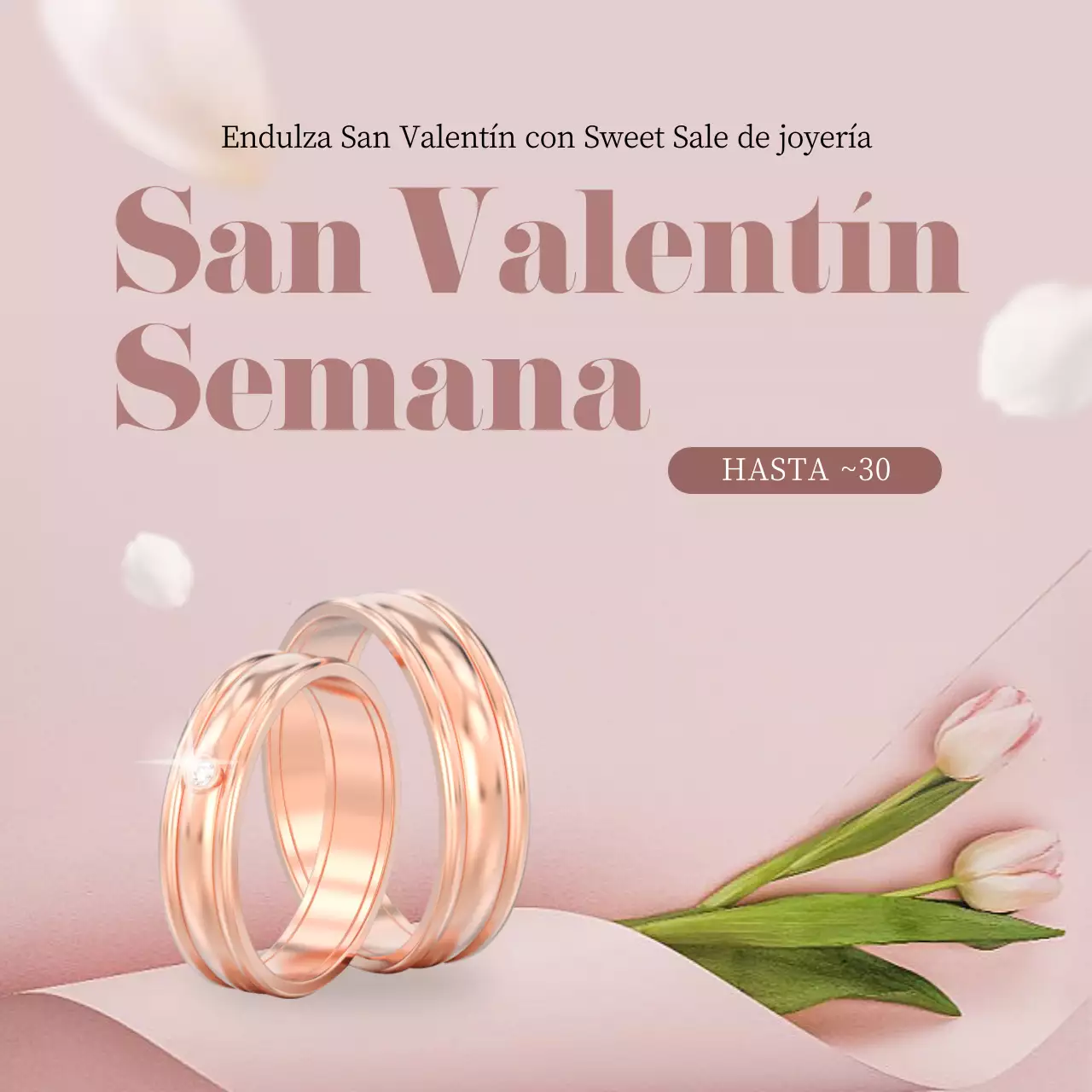 Joyería rosa pastel Evento de San Valentín Social Media Square