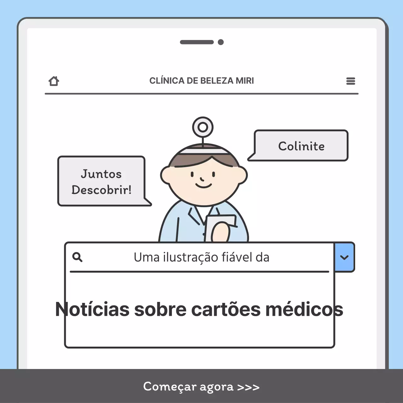 Promova o seu hospital com um bonito conceito de telemóvel em azul claro