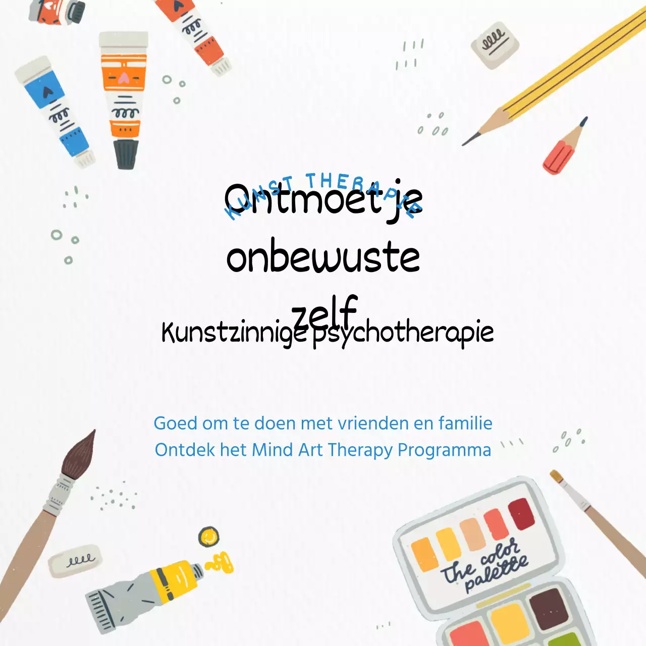 Witte eenvoudige kunstzinnige therapie promotie-inhoud