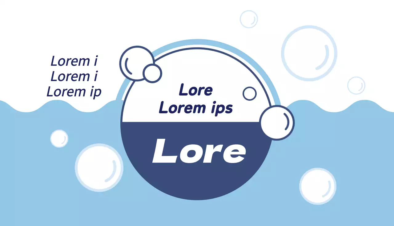 Blaue Illustration, die für einen sauberen Waschsalon wirbt