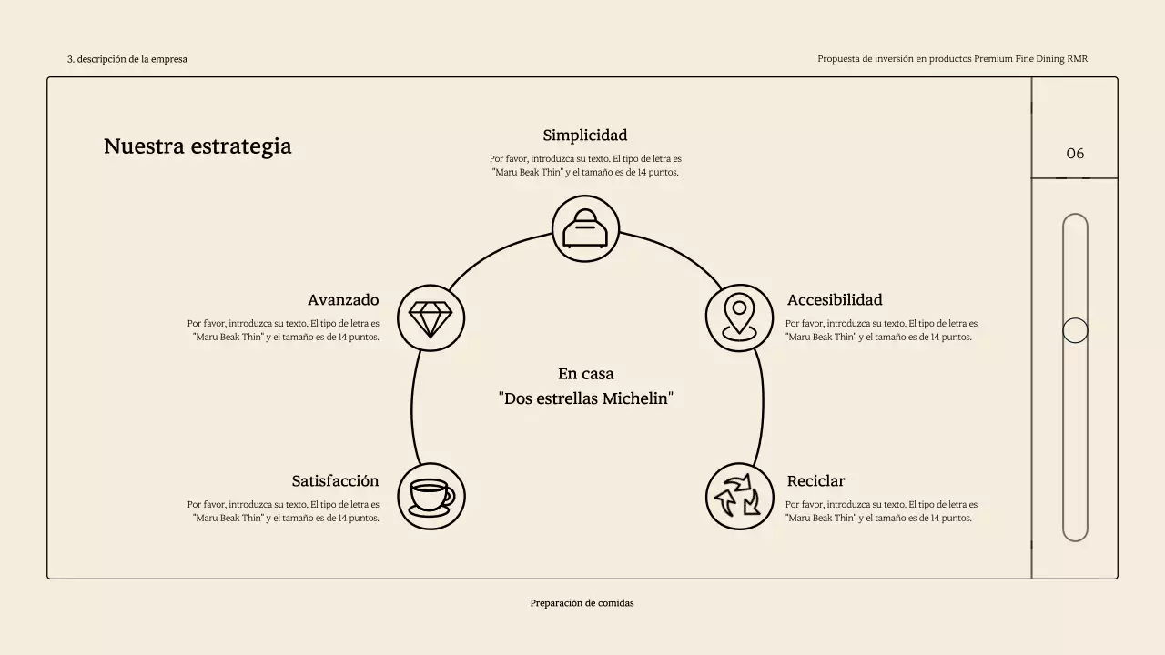 Una sencilla y elegante cubierta RMR en tonos beige