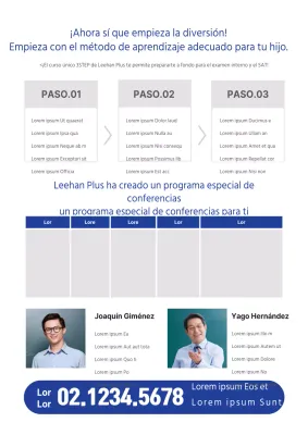 Clean maths school promotion with blue and grey teacher photos