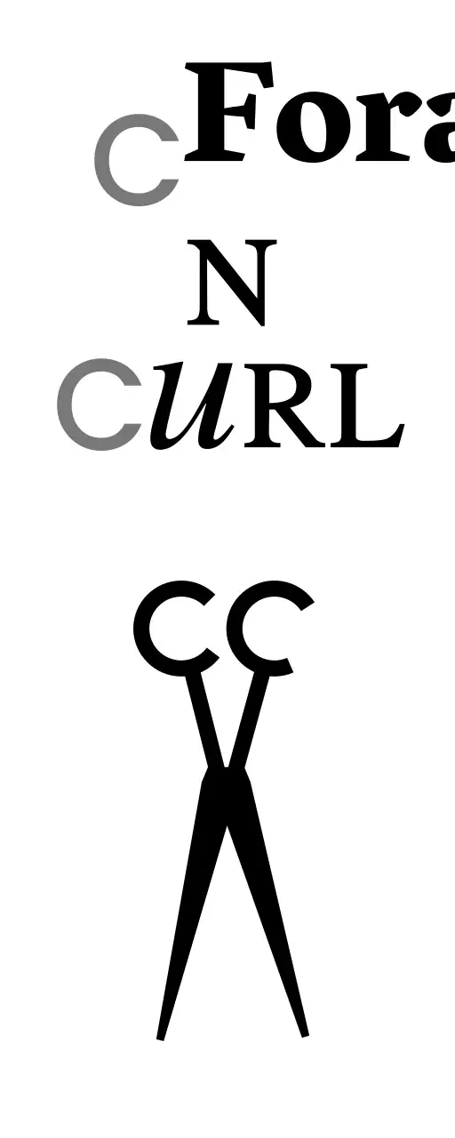 Um letreiro de loja de aspeto clássico com texto branco e preto de salão de cabeleireiro de corte e encaracolamento e uma ilustração de tesoura.
