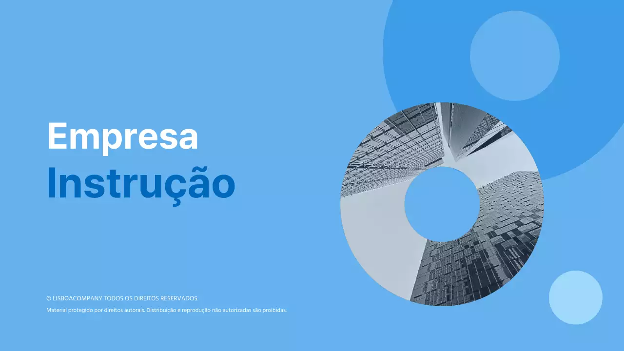 Uma carta de apresentação simples de uma empresa azul