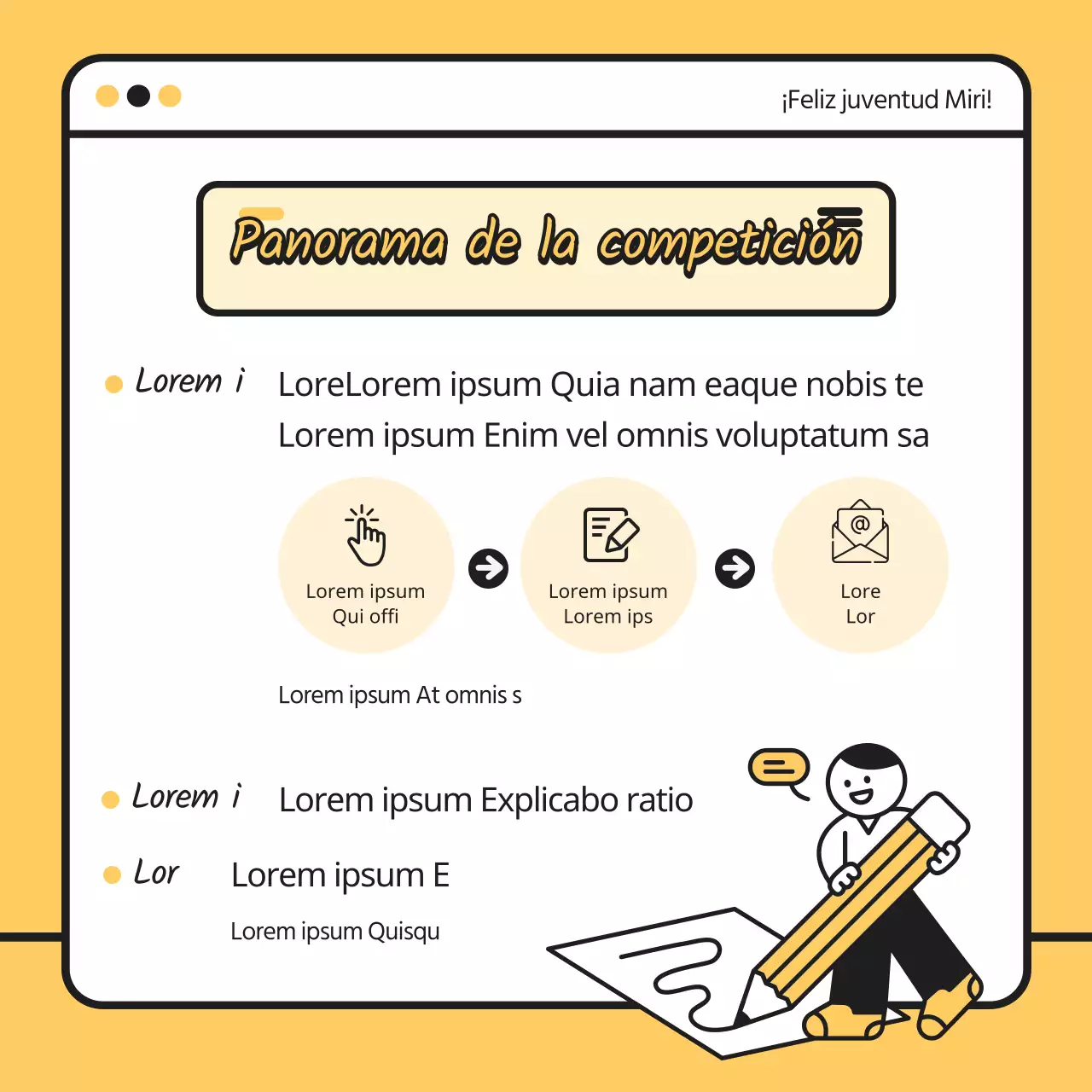 Yellow black cute illustration concurso de propuestas políticas en línea para jóvenes