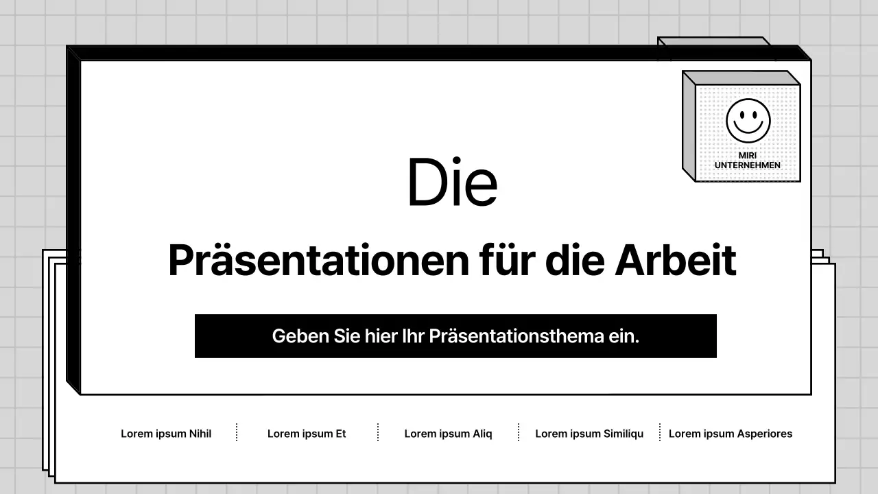 Ein graues, geometrisches Firmenprofil für ein Unternehmen PT