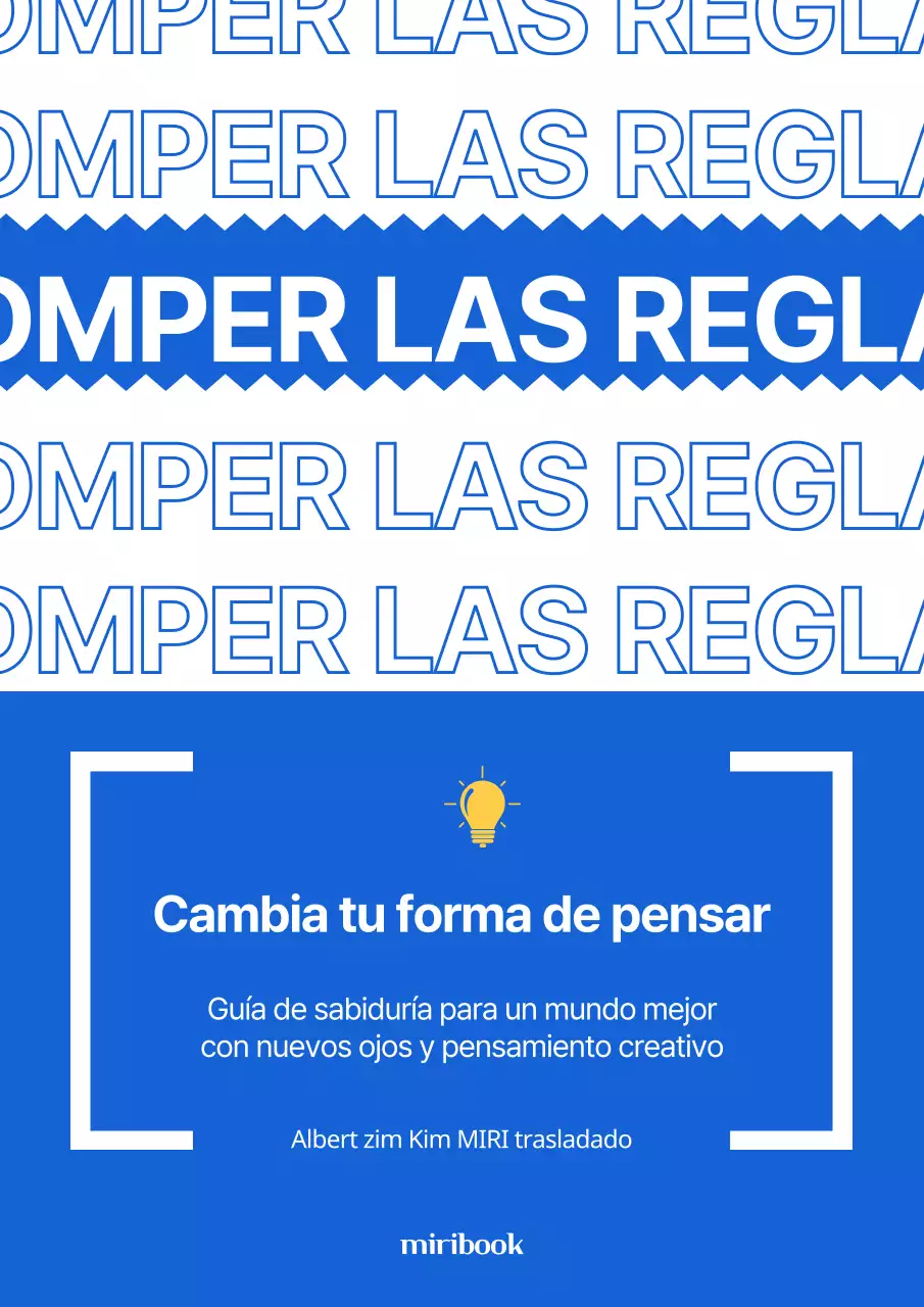 Un libro de autoayuda con modernos textos en azul y blanco