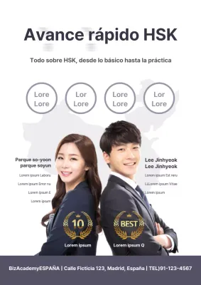 Promociona tu centro de enseñanza de chino con fotos grises de alumnos sobresalientes