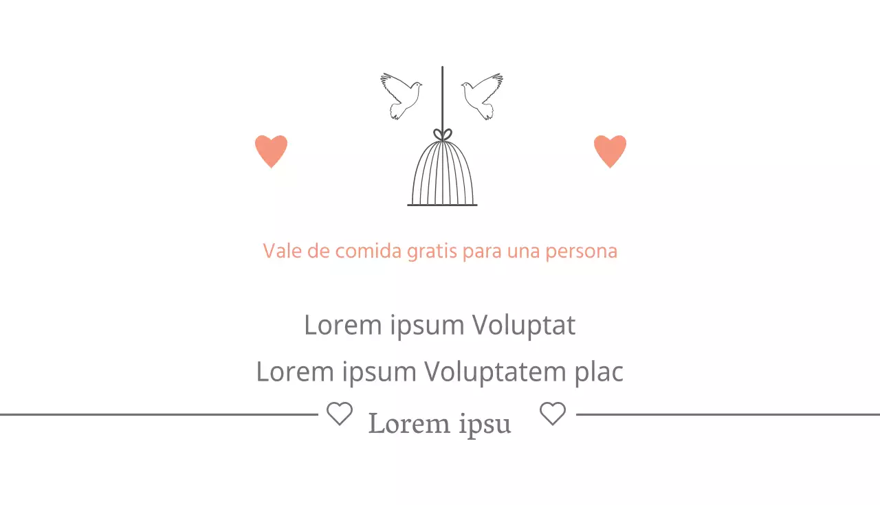 Vale de comida gratuito para una persona