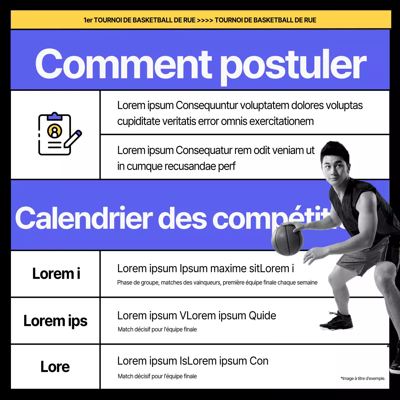 Basket-ball de rue puissant en violet et jaune