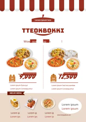 Een stijlvol concept Italiaans pasta-menubord met blauwe en gele pastafoto's