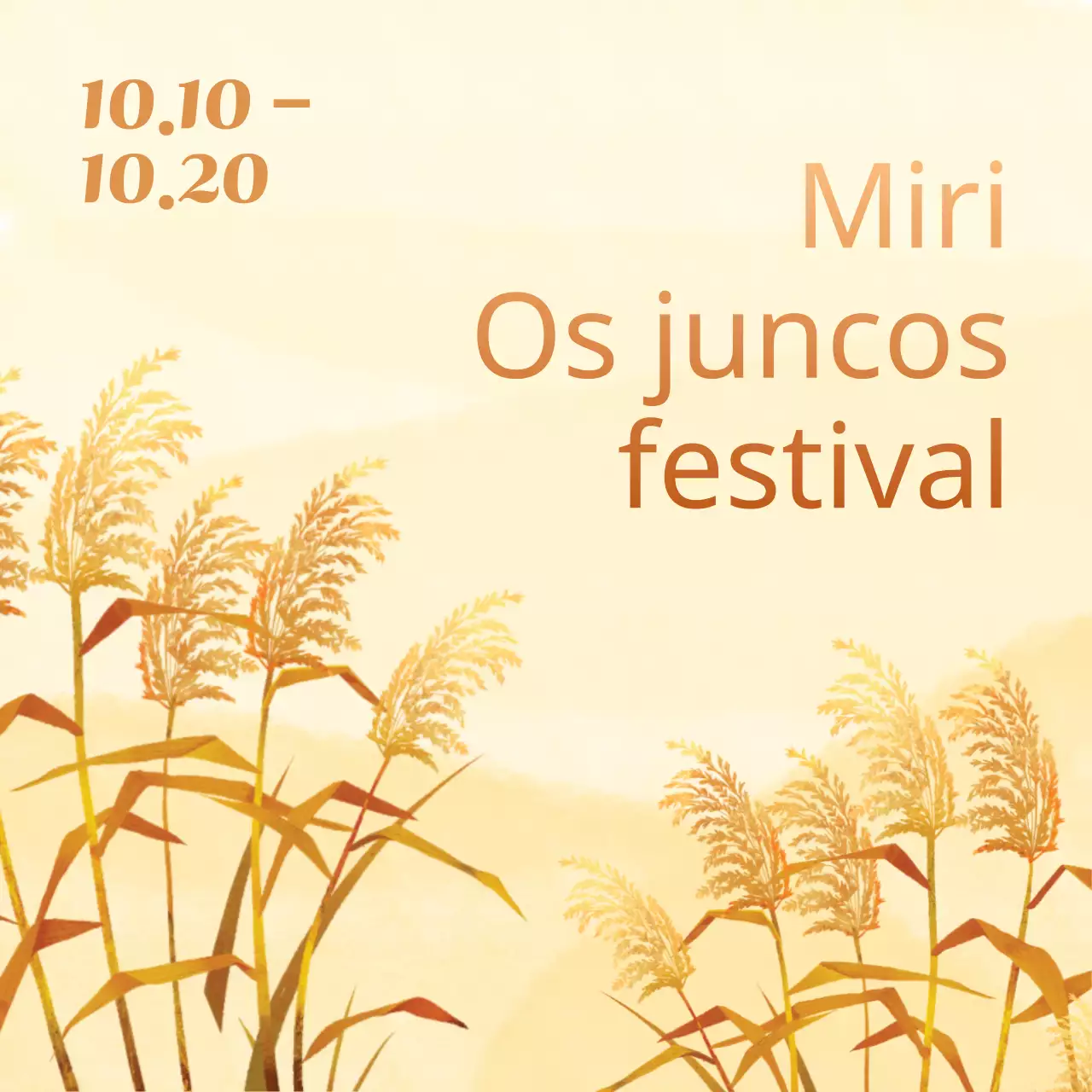 Promover um festival de palhetas de outono vintage em castanho e marfim