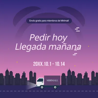 Promueva unas sencillas instrucciones de envío en color morado