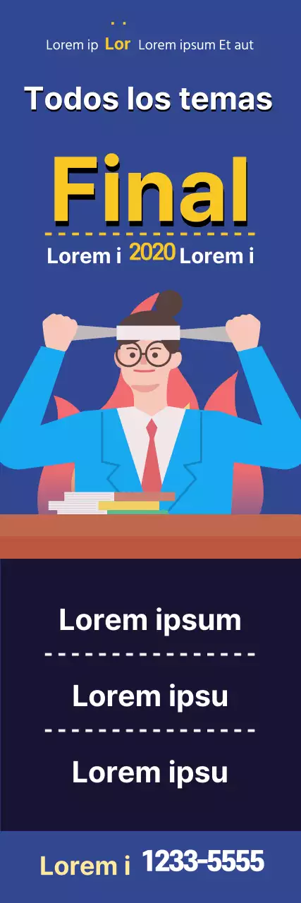 Ilustración azul lindo anuncio de la escuela