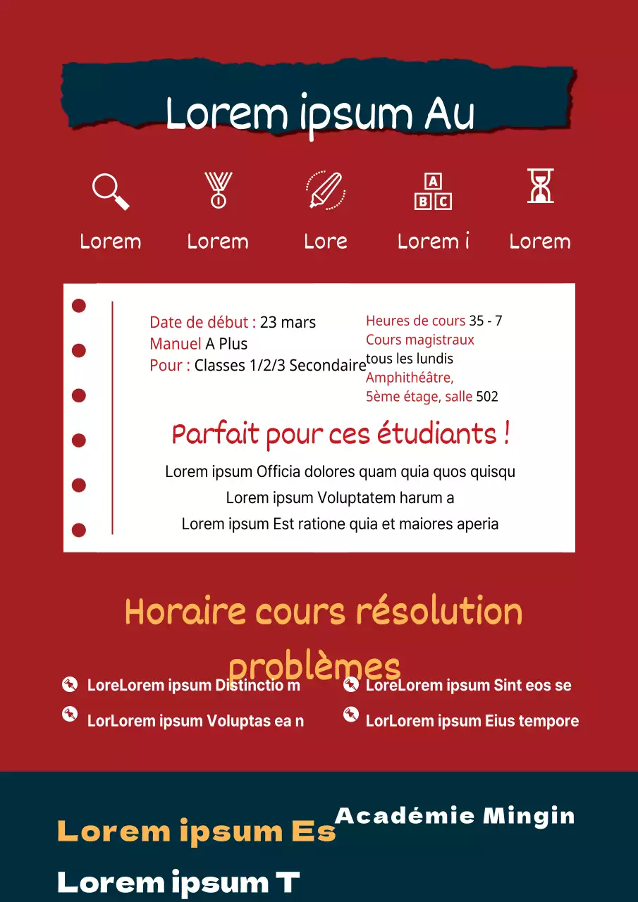 Faites la promotion de votre école en rouge et noir et recrutez de nouveaux étudiants