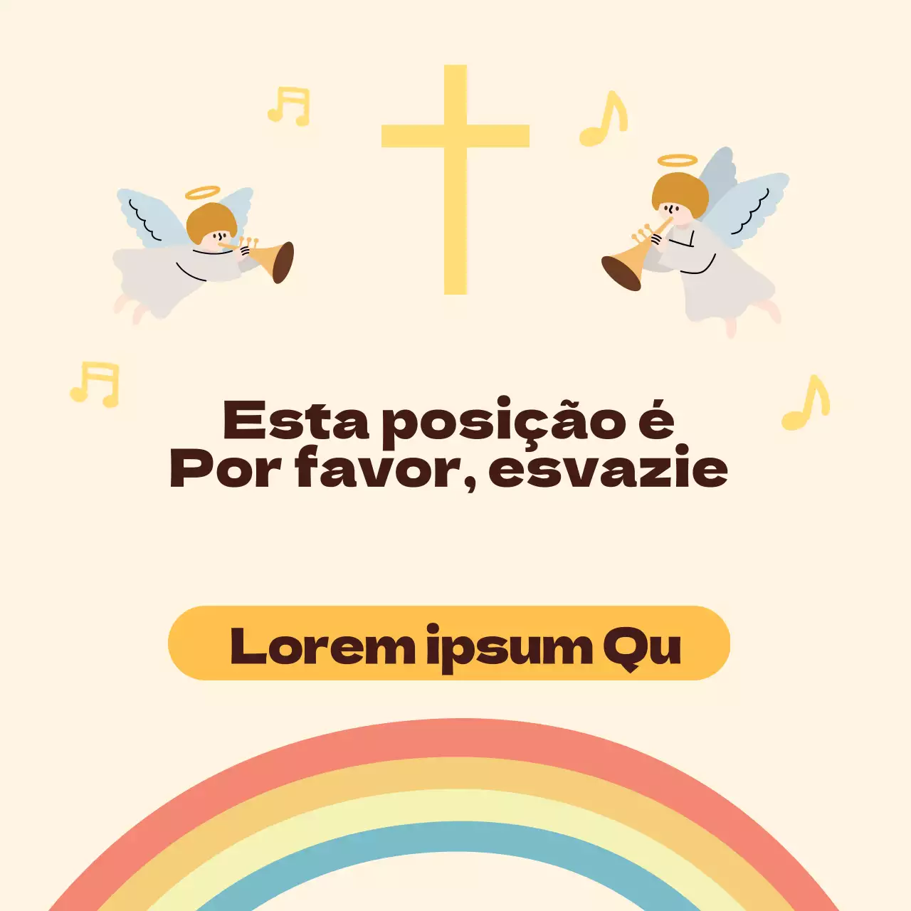 Ilustração amarela de uma igreja gira, distanciamento da coroa