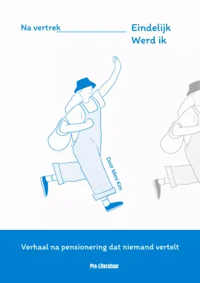 Hemelsblauw thema wandelende vrouw illustratie concept essay