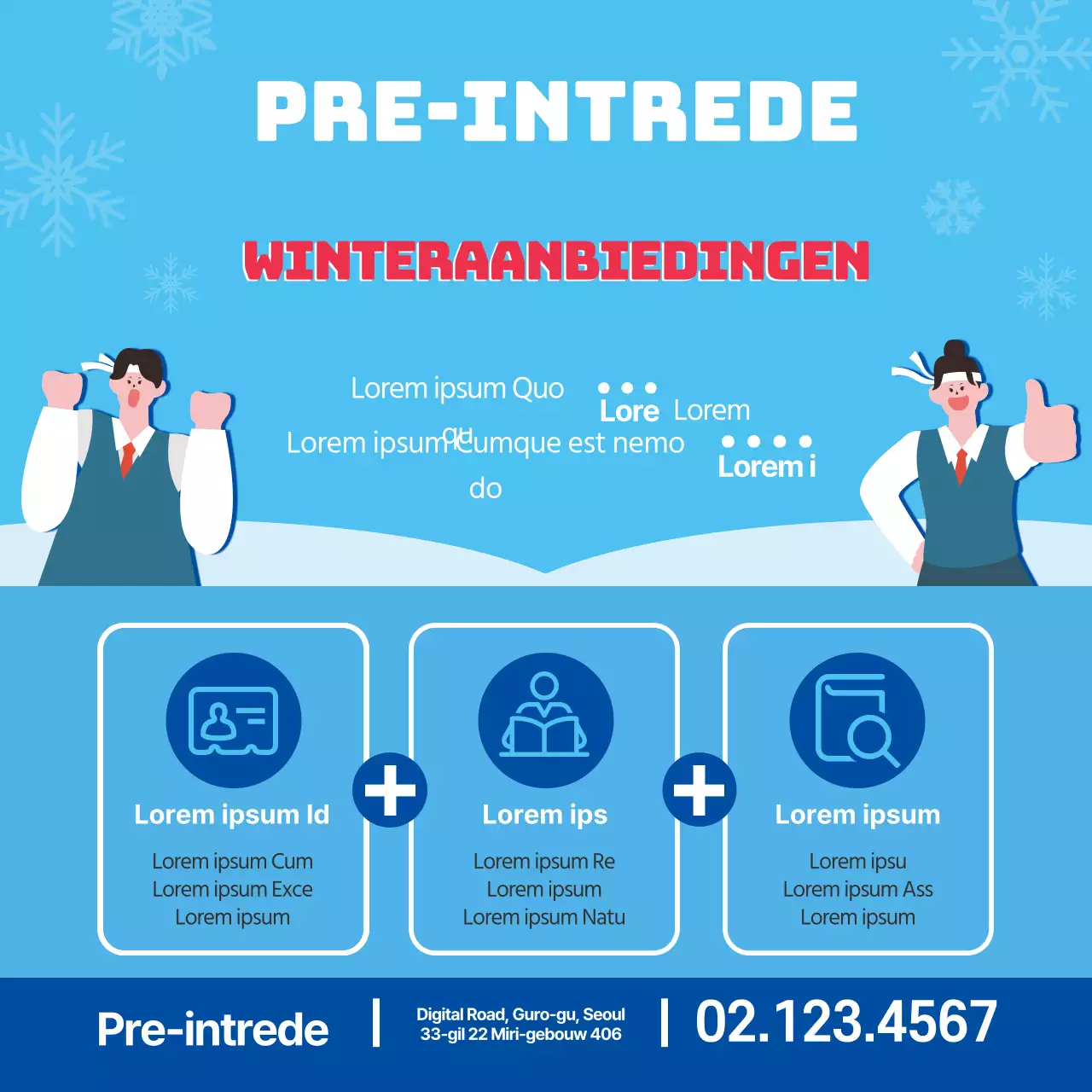 Rood Blauw Winter Illustratie Toelatingen School Promotie