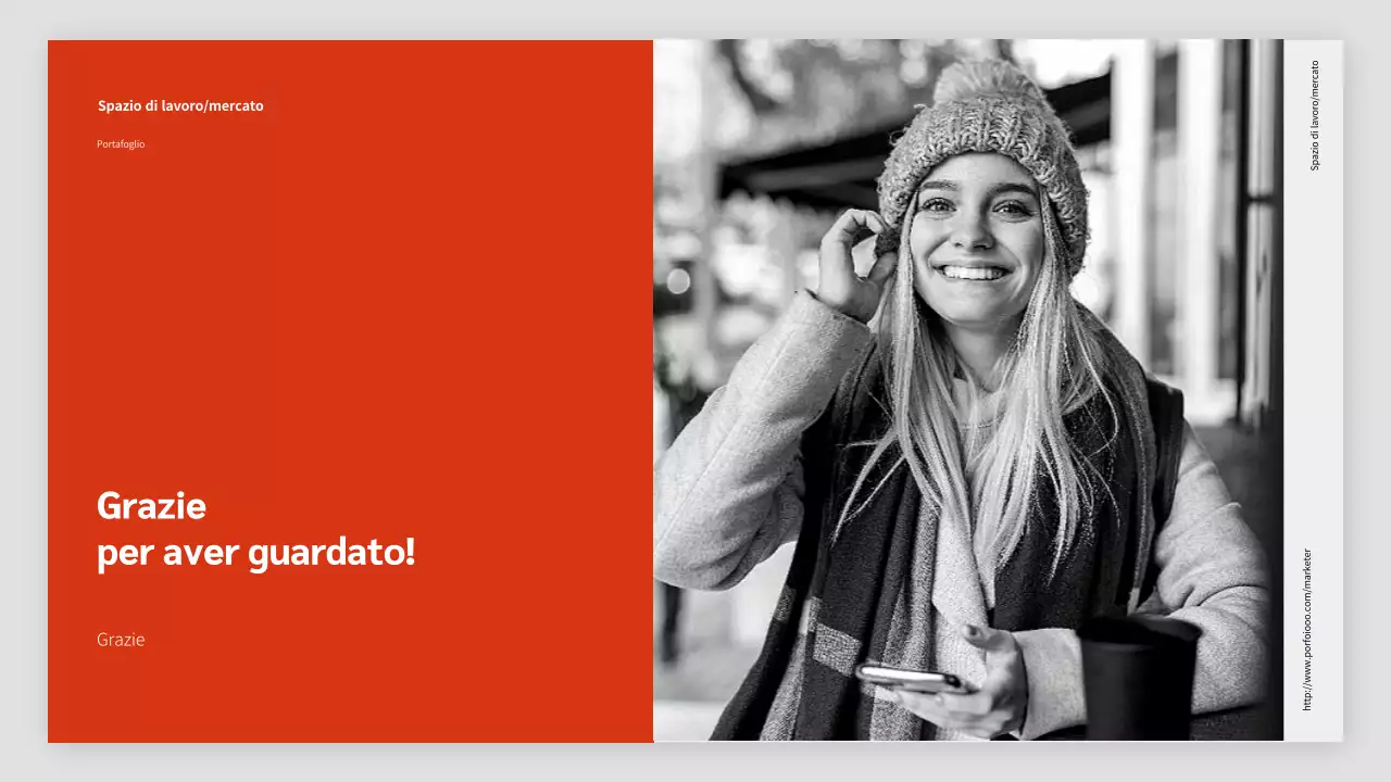 Presentazione del portafoglio in arancione e nero