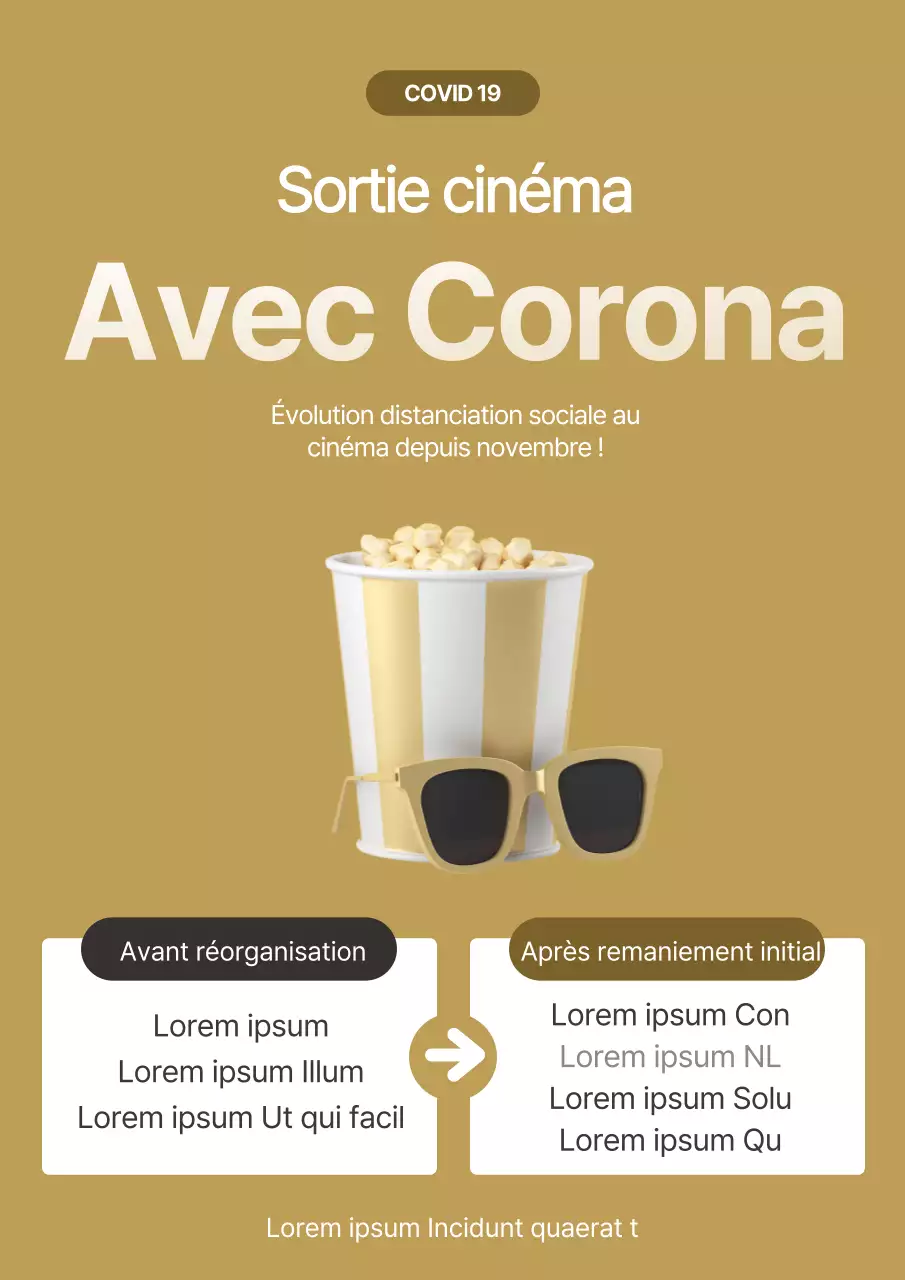 Un avis de changement de prix de cinéma propre et ocre